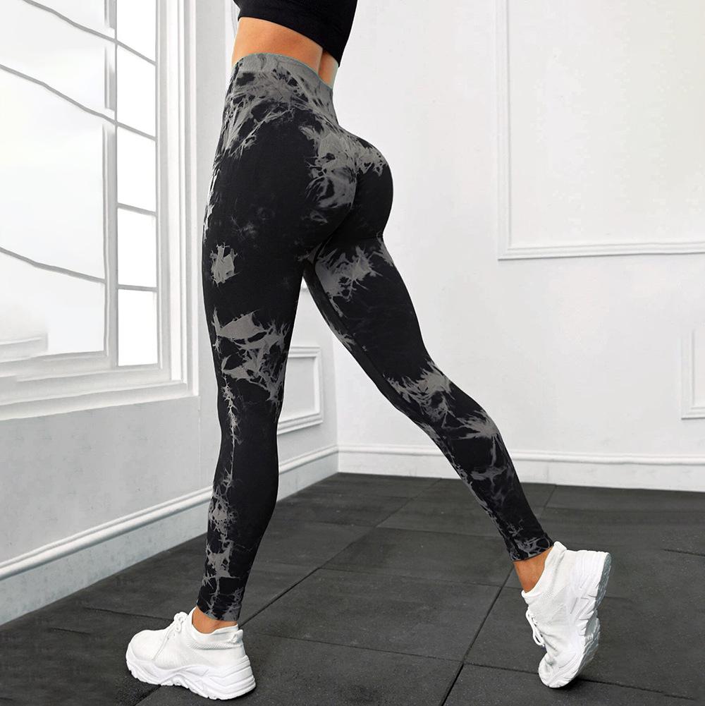 Leggings de Yoga Taille Haute Tie-Dye pour Femmes - Pantalon de Sport Sans Coutures Push-Up