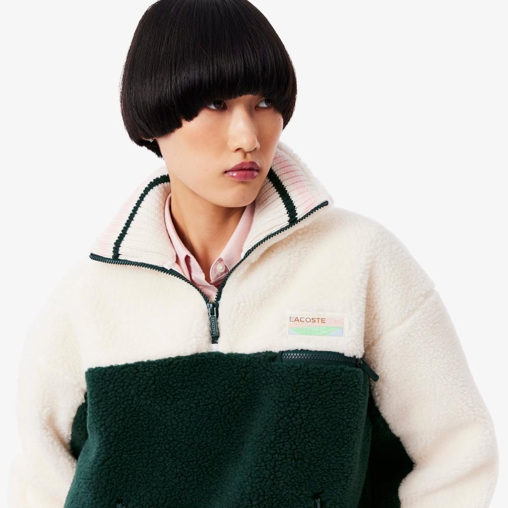 Lacoste Women's Polar Fleece Half-Zip Sweatshirt SF5266-55NF2I