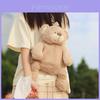 Cute Korean Style Plush Backpack Street Fashion Cartoon Bear Bag Brown