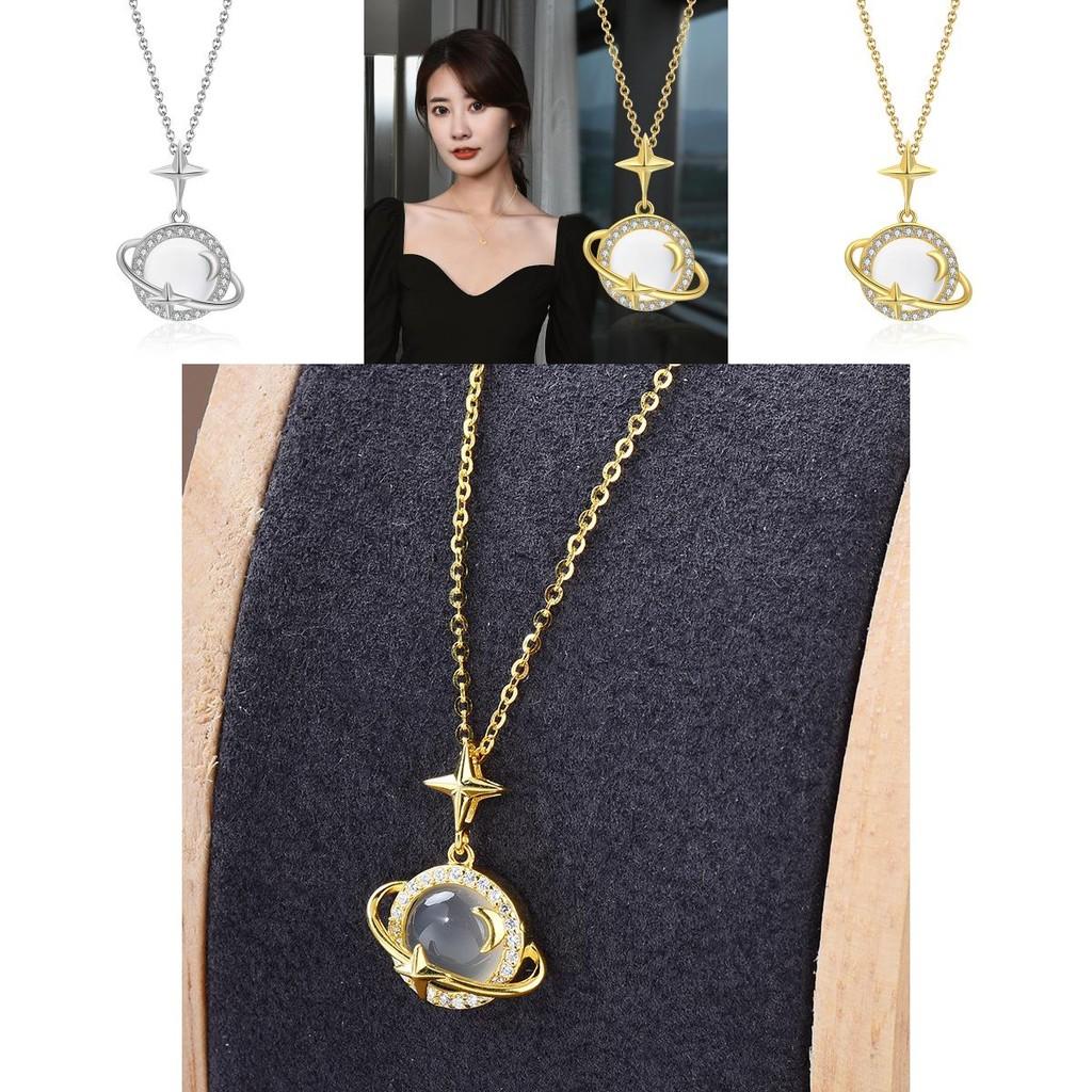 Stunning Minimalist Titanium Steel Cat Eye Stone Necklace For Women With Elegant Design