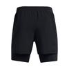 Under Armour Mid-Waist Drawstring Fitted 2-In-1 Sports Shorts Men Bottoms Black 1382640-001