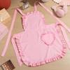 Oil-Proof Ruffle Apron Waterproof Nail Salon Apron Waitress Cosplay Sweet Heart Apron  Cooking