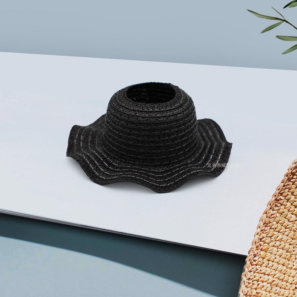 Labubu Hollow Top Open Straw Hat Knitted Hat Party Dress Accessories Rustic Style Labubu Baby Clothes Decoration with