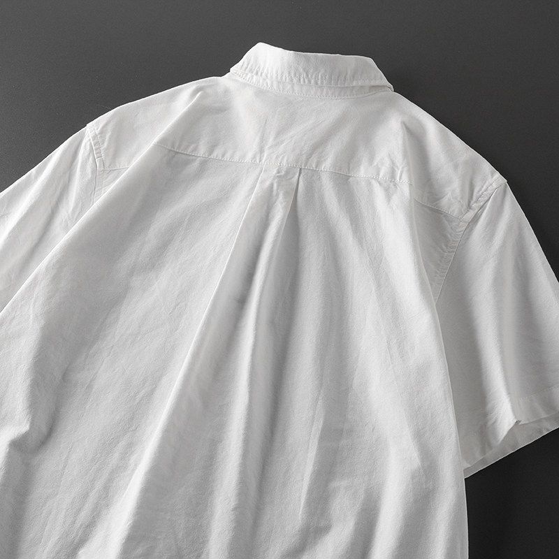 Export Original Tail Single Cut Label Short Sleeve Export White Shirt