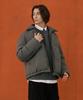 Adhoc Men'S Collared Simple Short Puffer Jacket (Khaki) (Hbbdo01)