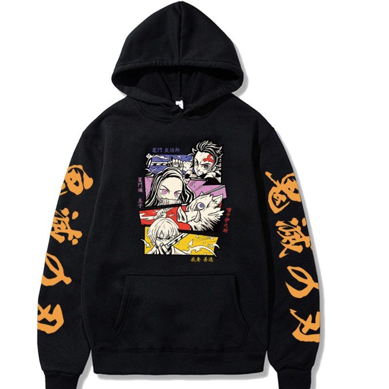 Japanese Anime Tanjiro Kamado Mitsuboshi Yoshinobu Patterned Hoodie Men Womnen Design Pullover Men Fleece Hoodies