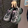 Fashion 2024 Chunky Women Sports Soft Sole Running Shoes for Women Fashion Casual Leather Breathable Height Increased Platform Shoes