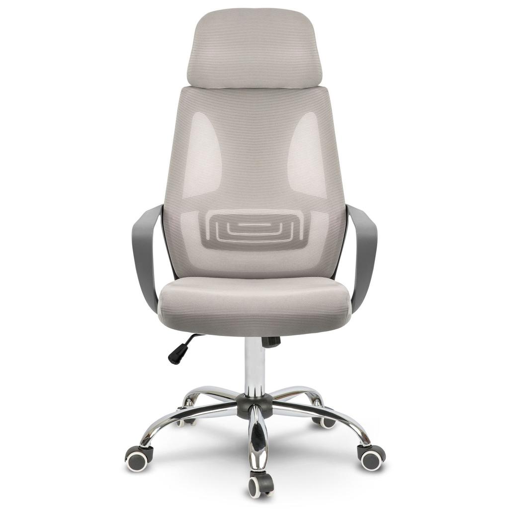 Fotel Biurowy Z Mikrosiatką Praga - Jasnoszary