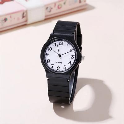 Exam Watch with Silicone Strap for Women, Simple, Student, Ladies Quartz Wristwatch, Waterproof, Round Small Dial