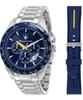 Modena Edition Chronograf Nerezová ocel Modrý ciferník Quartz R8871612039 100M Pánské hodinky Dárková sada
