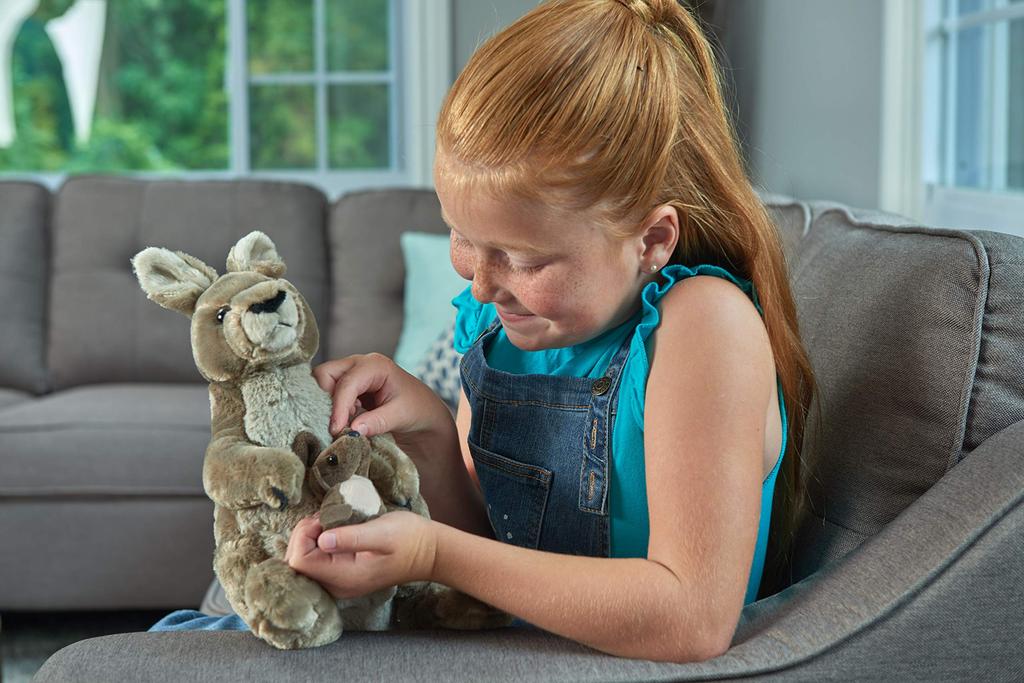 Wild Republic Kangaroo Plush Toy, Realistic Wild Animal, Soft Material, Cuddlekins, W16 X D30 X H30cm, 10935