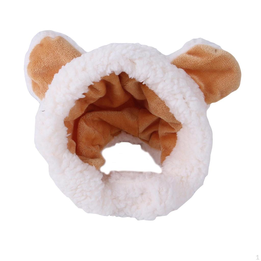 Cat Costume Hat Party Cap Thickened Soft Windproof Earmuffs Pet Ears Warm Hats for Pets Kitten
