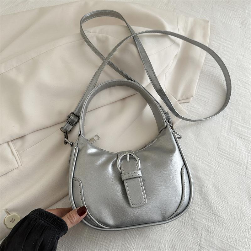 Belt Decoration Simple Handbag Women's 2025 New Trend Versatile Single Shoulder Messenger Bag Dumpling Bag