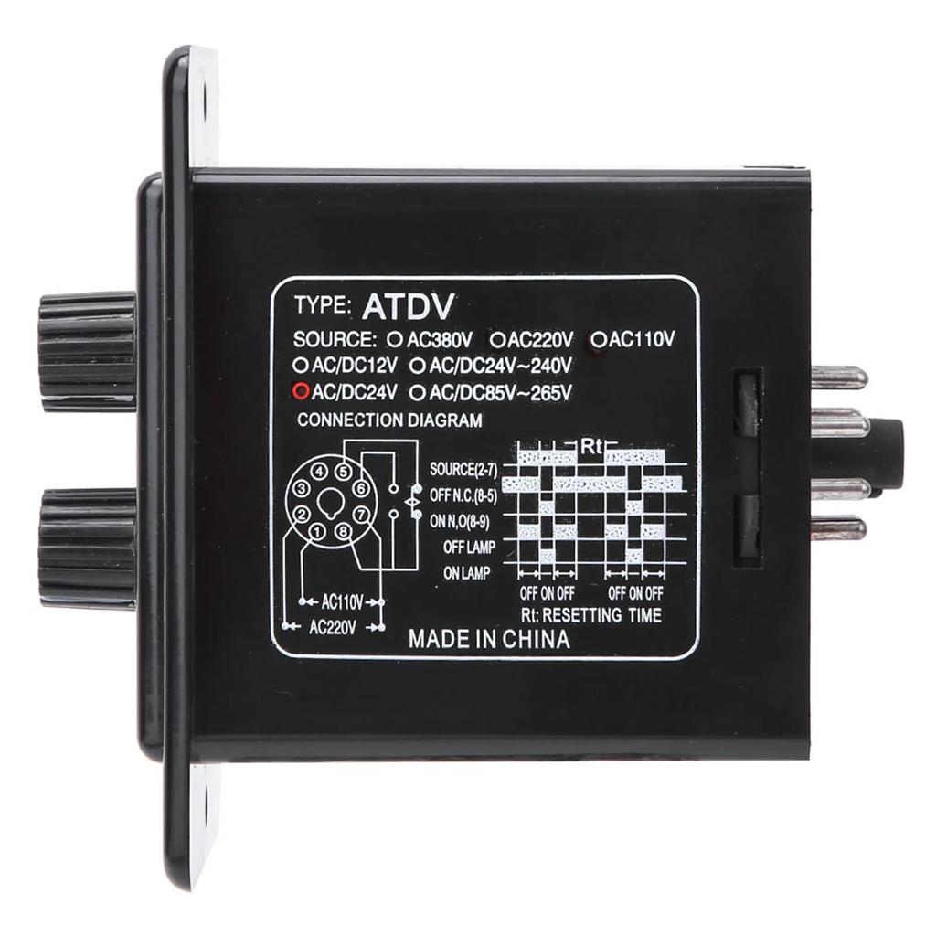 ATDV-YC 6S-60M Twin Timer Relay ATDV-YC On Off Timer Relay On Off Timer Switch On Off Twin Timer Relay Knob Control Time Switch