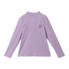 Deesha Girls' Mousse Velvet Ribbed Semi-High Collar T-shirt