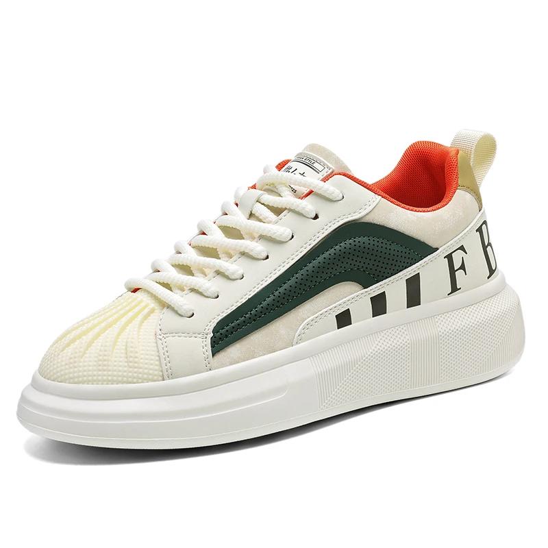 

Новая осенняя белая обувь, мужская спортивная обувь, повседневная обувь для пары, кроссовки на толстой подошве, теннисные туфли 44 бежевый