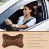 Headrest Pillow For Car 2 Pieces Comfortable Cushion Leopard Print Car Pillow With Adjustable Strap For Adults Passenger Driving