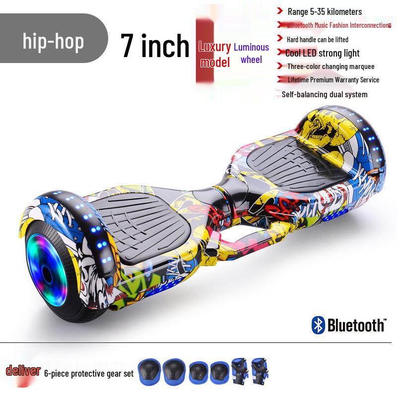 7-Inch Children's & Adults' Bluetooth Balance Scooter - Fast Electric Two-Wheeler