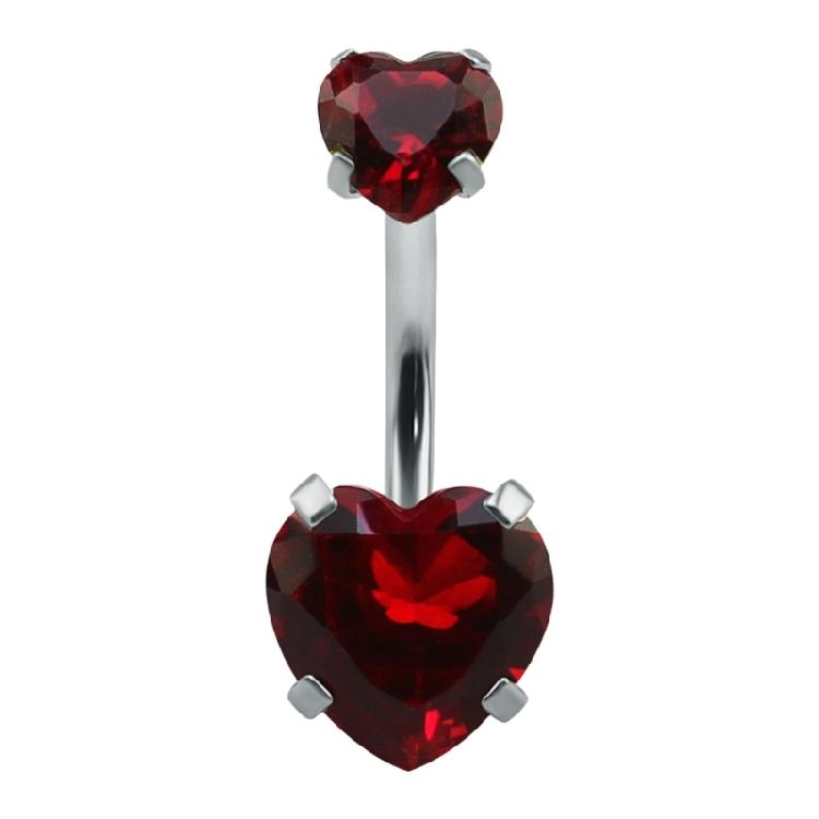 Stylish Crystal Heart Belly Piercing Accessory Stainless Steel Navel Jewelry Elegant Body Decoration for Casual Outfits