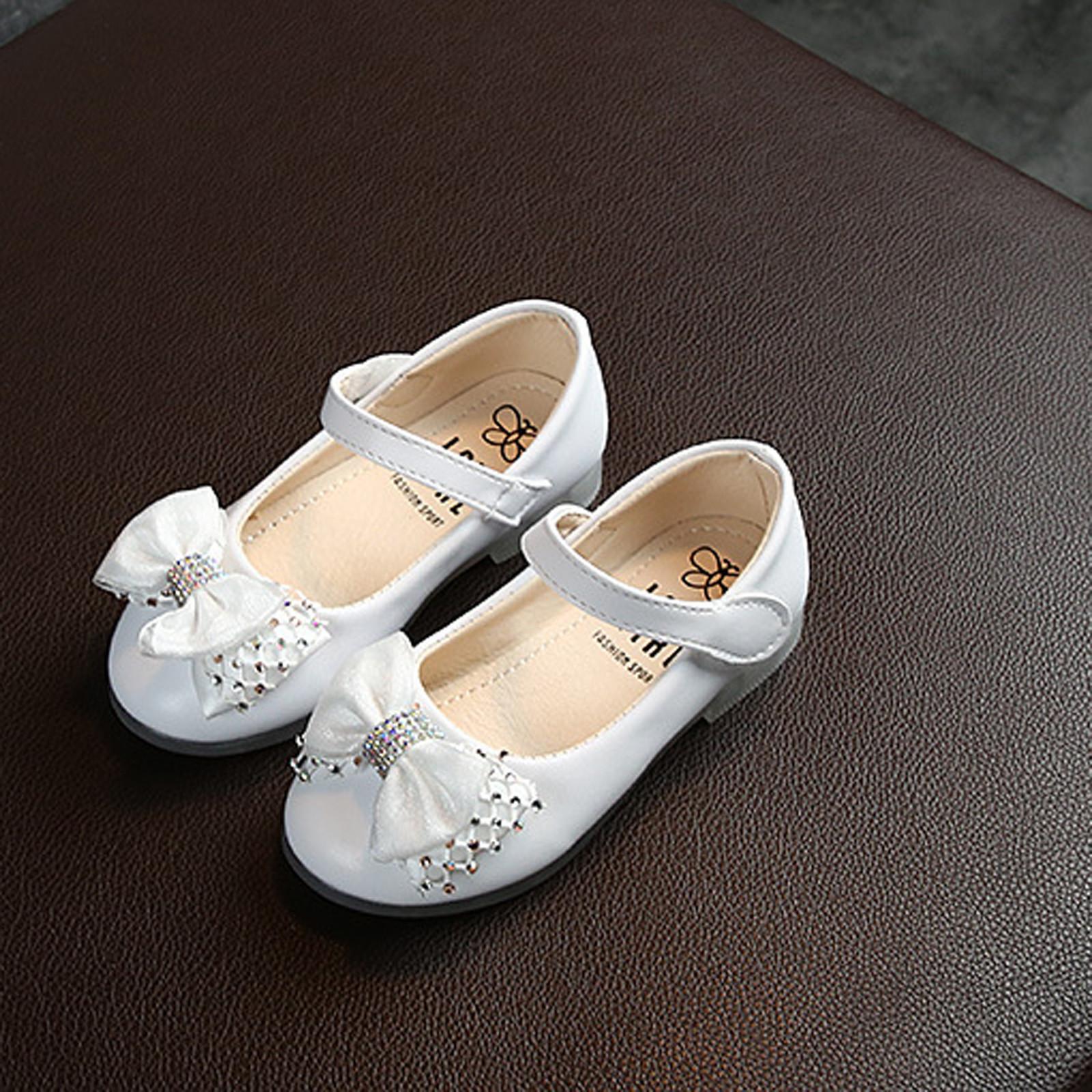 

Кожаные туфли принцессы с жемчужным узлом и бабочкой для маленьких девочек и девочек 24 белый
