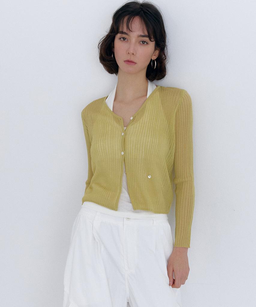 CLO'ET Summer Ribbed Cardigan + Olive/Blue/Black