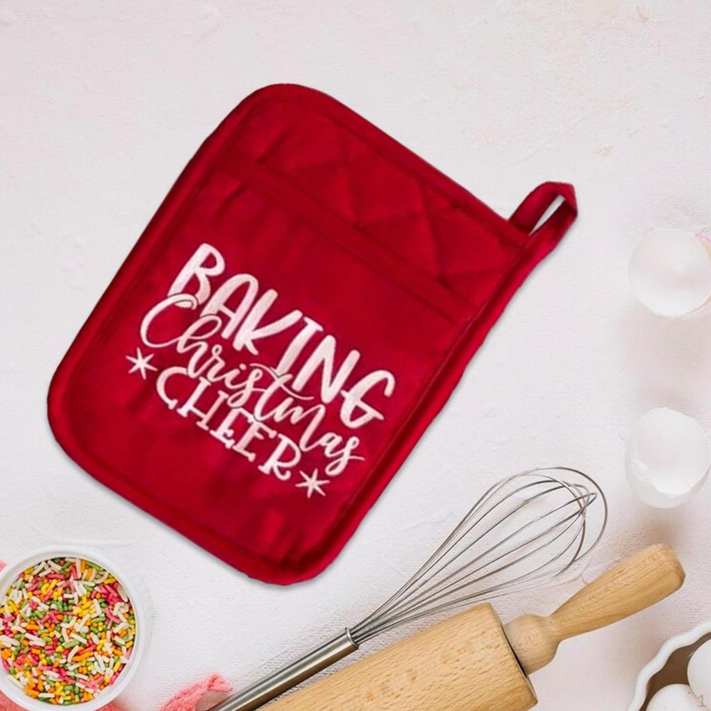 Christmas Pot Holders for Kitchen Potholders 25x18cm Non Slip Heat Resistant Oven Mitts Pad