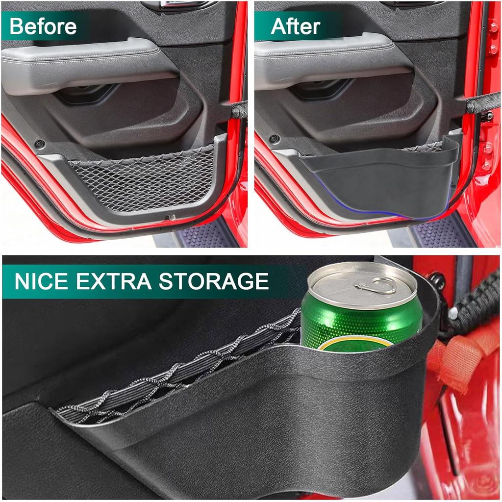 4PCS Front And Rear Door Storage Pockets For Jeep Wrangler JK Accessories 2011-2018 For Jeep JK Accessories 2/4 Door For Jeep Wrangler Accessories