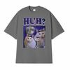 Funny Huh Meme Cat Humor T Shirt Trending Unisex Fashion Vintage Tee Shirt Unisexs Summer Casual Cotton Short Sleeve Tshirt Tops