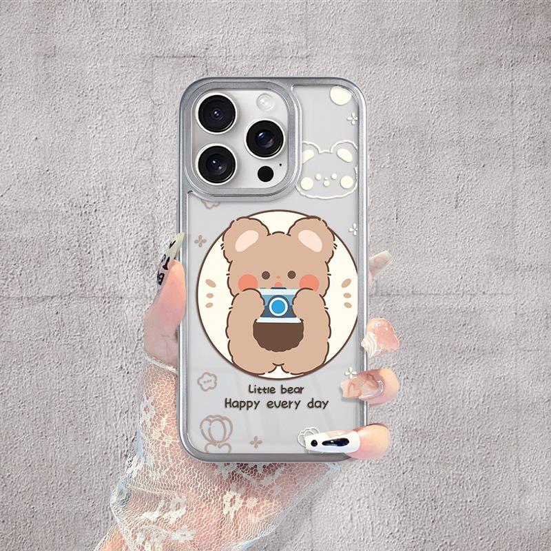 

Cute Cartoon Bear TPU Case for iPhone 16/16 Pro/16 Plus/16 Pro Max iPhone 12/12 Pro