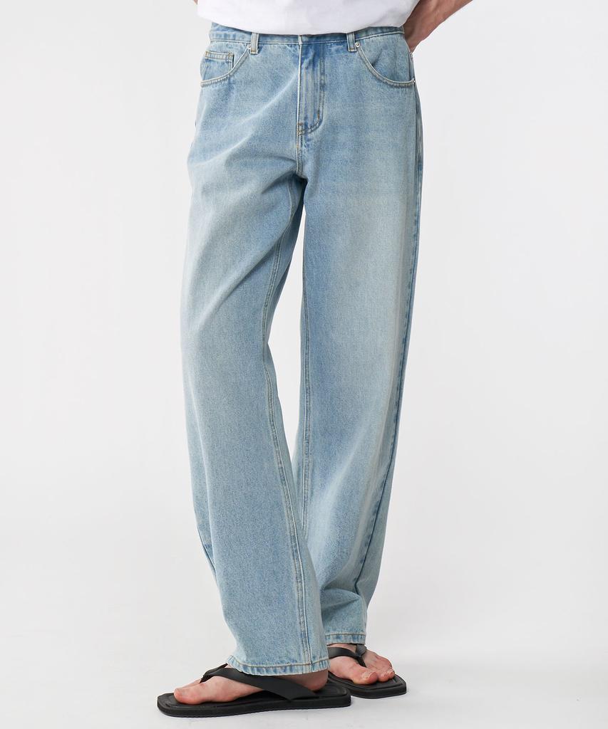 UNTAPPED STUDIO [2Pack] Bio-Washed Wide Denim Pants 6 Colors (B Type)
