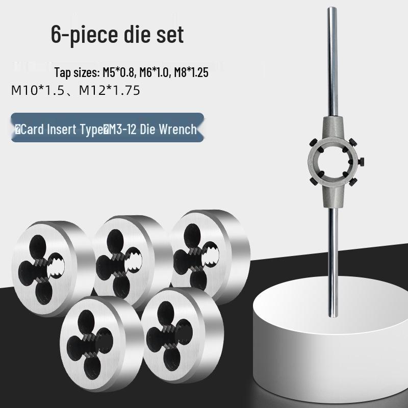 Manual Tap and Die Set: Tapping Drill Bits & Wrench Kit M3-M30