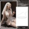 Wedding Lingerie Set Women Mesh Sheer Bodysuit With Headband Lace Eye Mask Stockings Sexy Honeymoon Bedroom