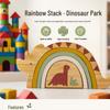 Rainbow Dinosaur Stacking Blocks: Wooden Educational Toy for Children's Cognitive and Hands-on Skill Development