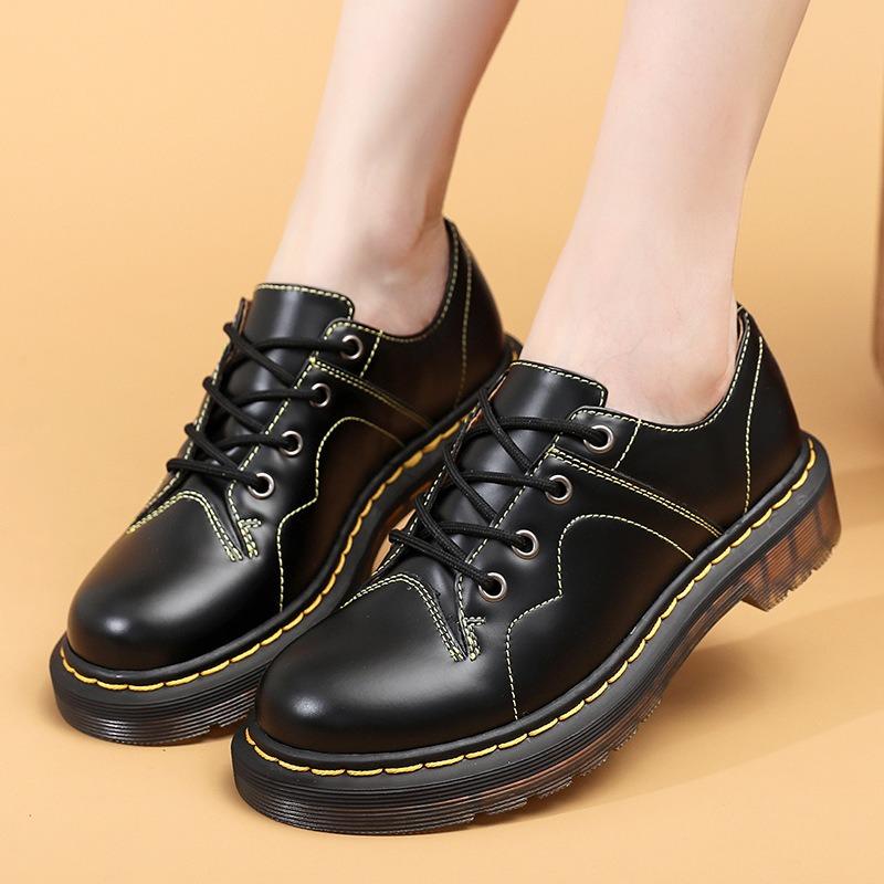 Martin Shoe Hole Low-top Leather Shoes Hurch Hoe Men's and Women's Summer Retro Glossy Leather Shoes