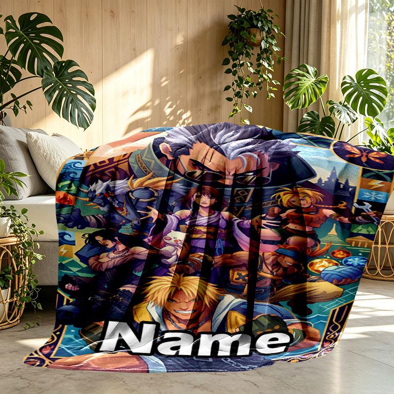 Custom Name Personalized Final Fantasy Print Blanket, Home Decor, Bedroom, Sofa, Camping, Couch, Gifts for Birthday Christmas