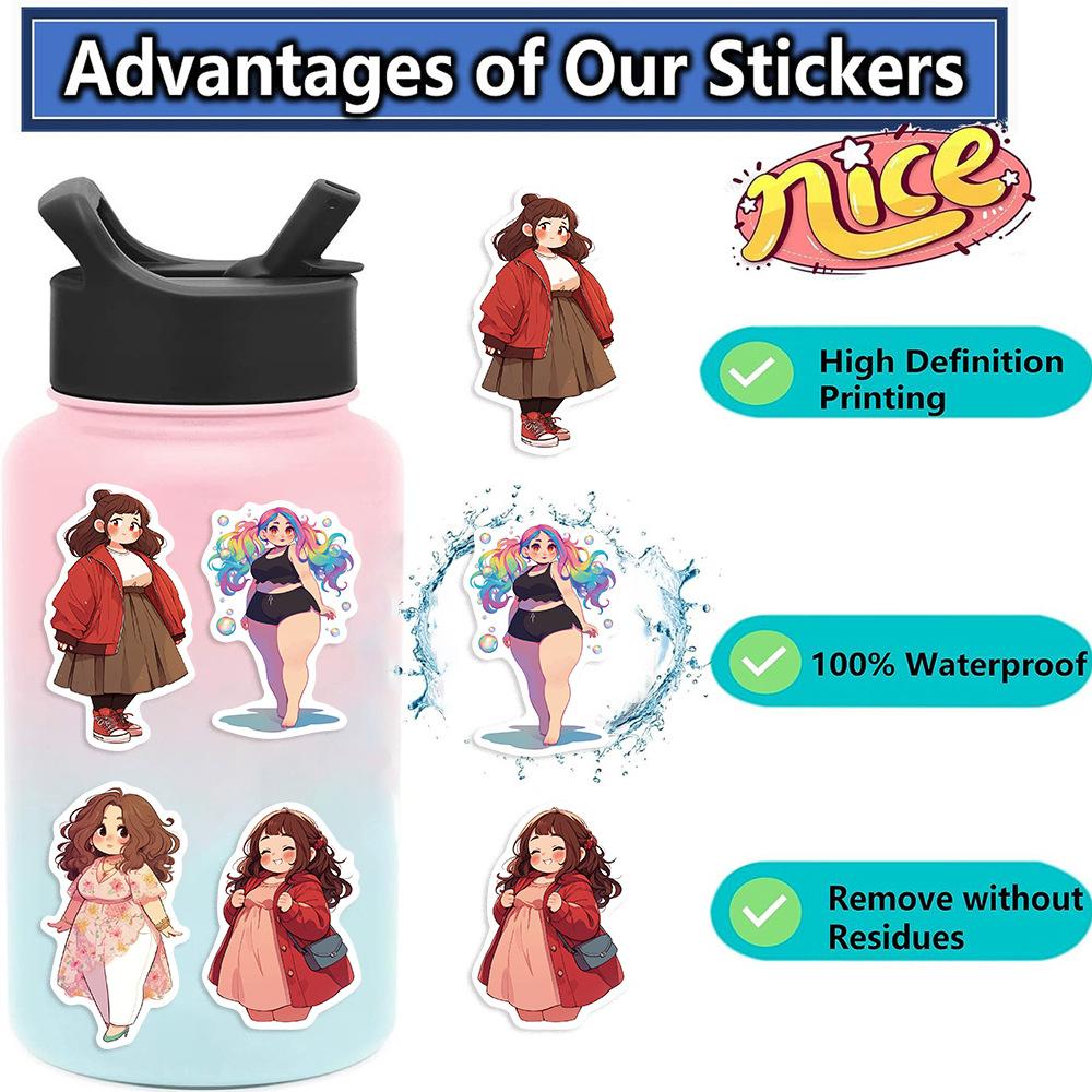 50 Dicke Süße Kleine Mädchen Doodle Aufkleber Gitarre Notizbuch Koffer DIY Wasserdicht