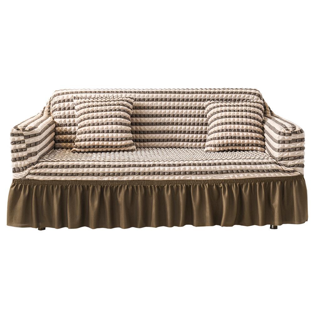 Seersucker Fabric Sofa Cover All Inclusive Lace Thickened Non Slip Dustproof Sofa Cover for Four Seasons