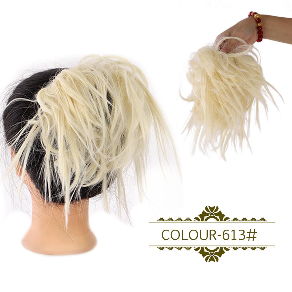 Chignon Disordinati Wrap su Elastico in Gomma Coda di Cavallo Fibra Sintetica ad Alta Temperatura Scrunchie Updo Parrucche KTB