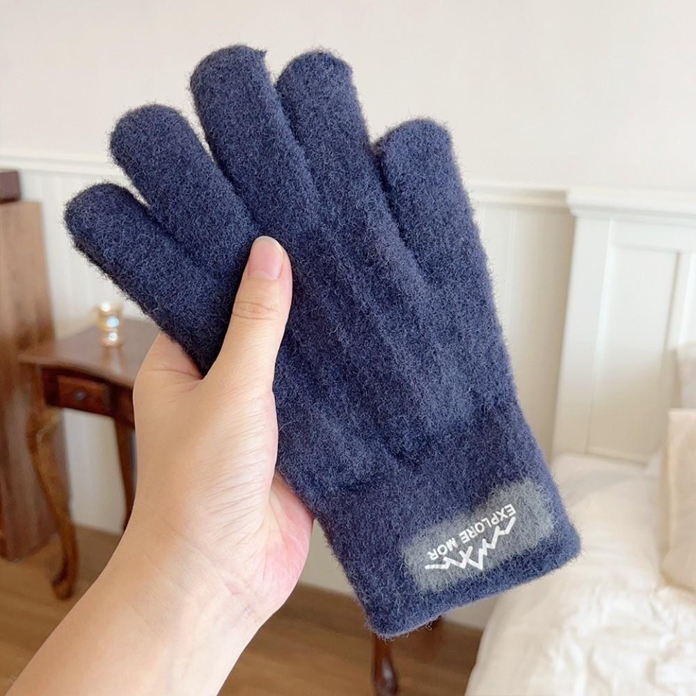 

Casual Plush Gloves Cold Proof Mittens Fashion Warm Gloves Winter темно-синього кольору