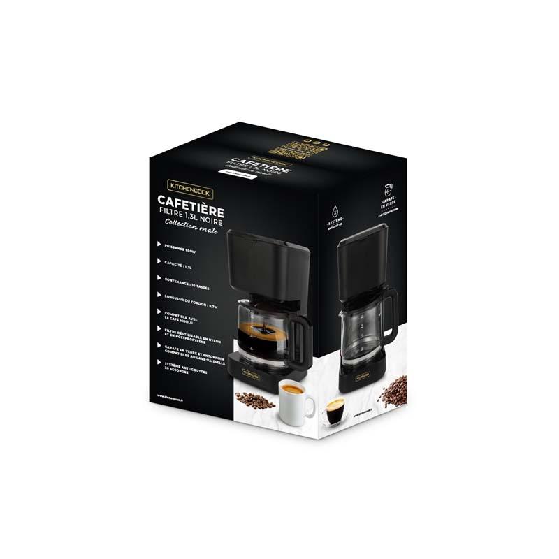 Kitchencook Matt Coffee 1.3L Matte Black Filter Coffee Maker