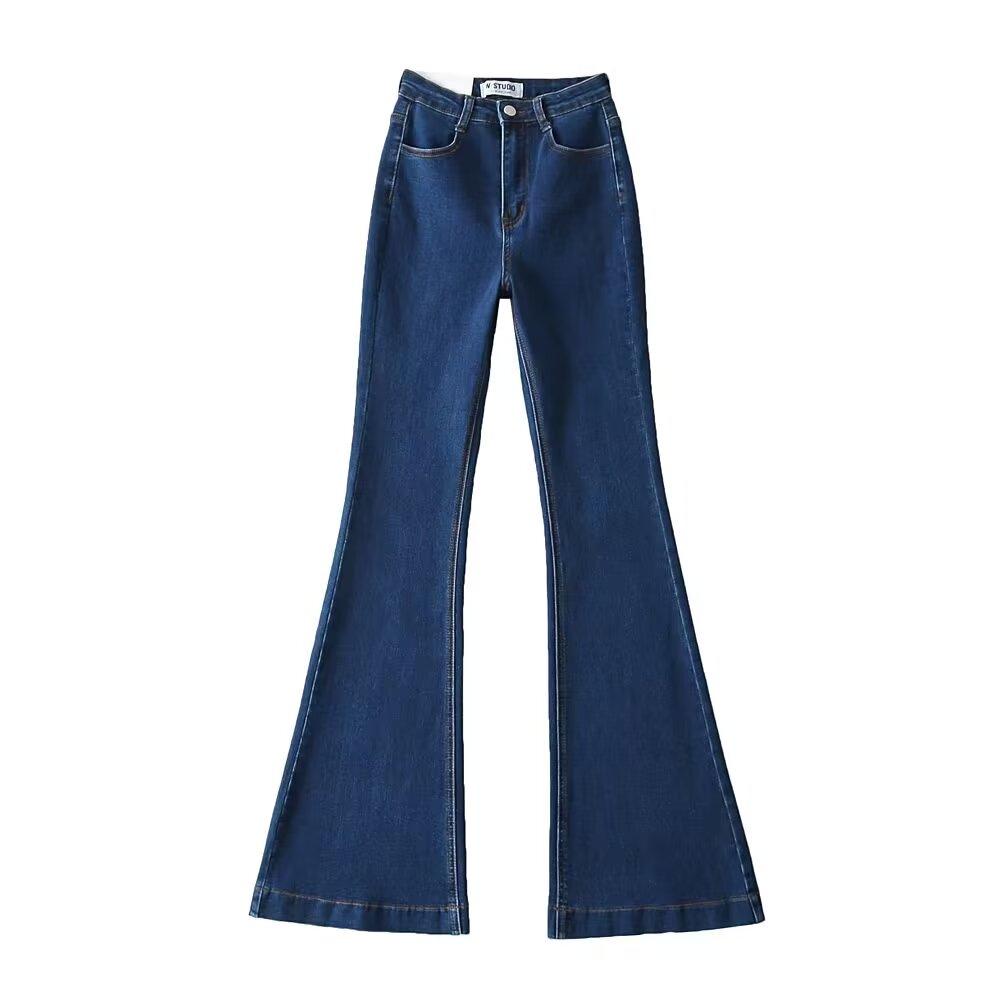 YPFF Trendy Women's High Waist Butt-Lifting Skinny Micro Flare Jeans - Autumn European & American Style Fashion.