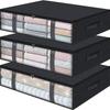 Space-Saving Under Bed Storage Containers Durable Fabric Shoe Storage Organizers  For Home Storage