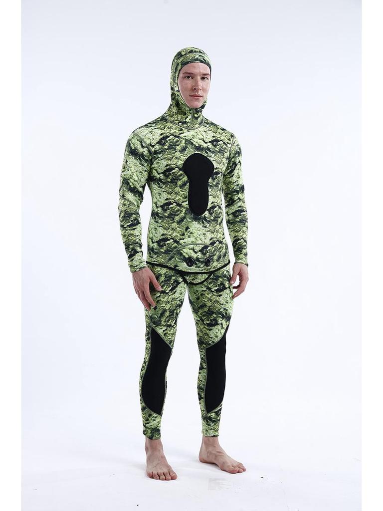 Męski 1,5MM Neoprenowy Kombinezon Dwuczęściowy Do Nurkowania w Kamuflażu
