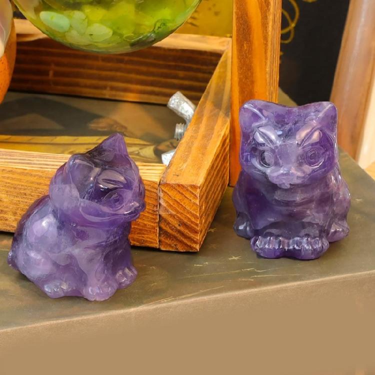 Kristall sitzende Katzen Statue Figuren Kätzchen Skulptur Katzen Dekorationen Schmuckstück für Büro Raum Haus Schreibtisch Dekorationen