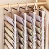 Multi-Layer Pants Hanger Space Saving Closet Organizer Foldable Trousers Clothes Rack Wardrobe Storage with Non Slip Clips