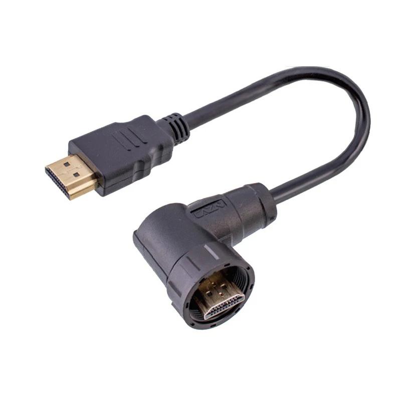 Industrial 0.3M 1M 2M Extension Cable Waterproof HDMI2.0 Connector HdmI-compatible Panel Socket 4K High-definition Data Adapter