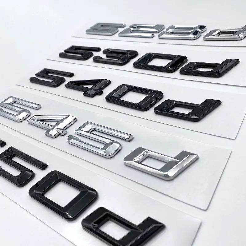 Number Trunk Letters Logo Emblem Sticker For BMW 5 Series 520d 525d 528d 530d 535d 540d 545d E39 E60 E61 F07 F10 F11 G30 G31 BR3
