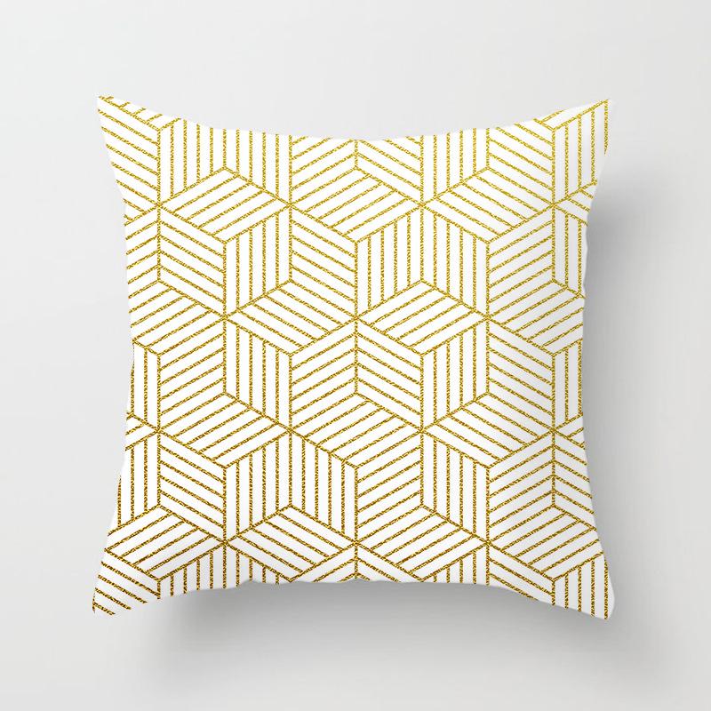 Modern Simple Geometric Abstract Peach Leather Velvet Pillow Case Home Sofa Car Pillow Cushion Cover