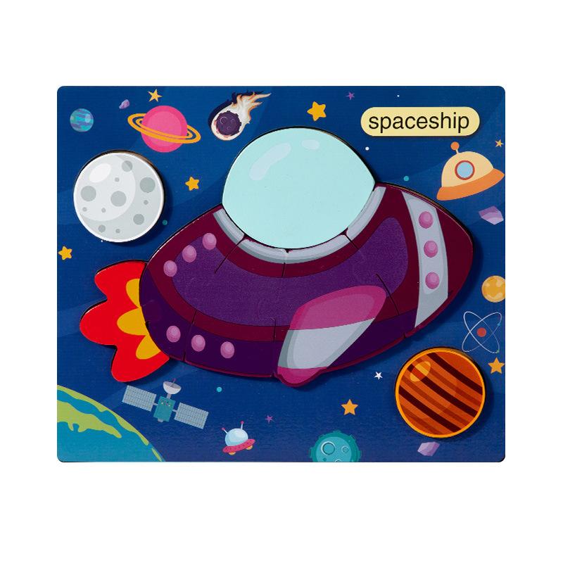 Kognitive 3D dreidimensionale Puzzle-Spielzeuge für Kinder 0-3 Jahre, frühpädagogische Lernpuzzle aus Holz