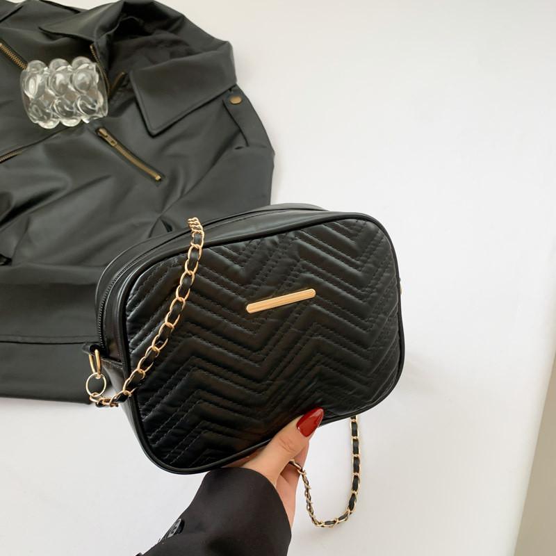 2024 Spring Summer Simple Fashion Casual New Beautiful Bag Street Style Pu Small Square Bag чёрный